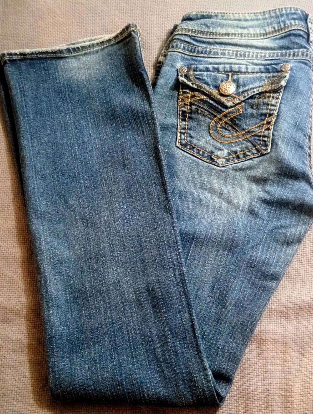 Vintage Silver Jeans Suki Mid Rise Bootcut Curvy Fit Denim Size 29 XL
